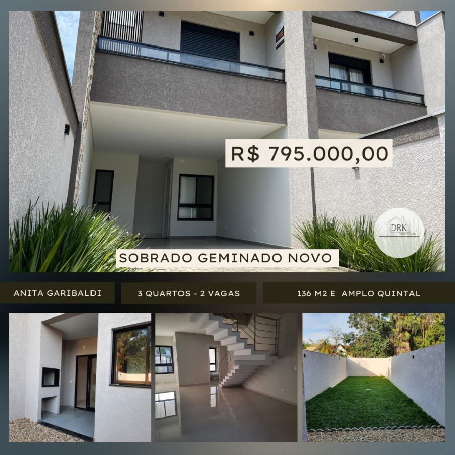 Casa Geminada - Venda - Anita Garibaldi - Joinville - SC